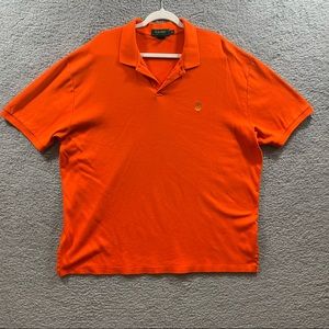 Vintage Lauren Ralph Lauren Mens Polo Shirt XXL Crown Orange 100% Cotton Preppy